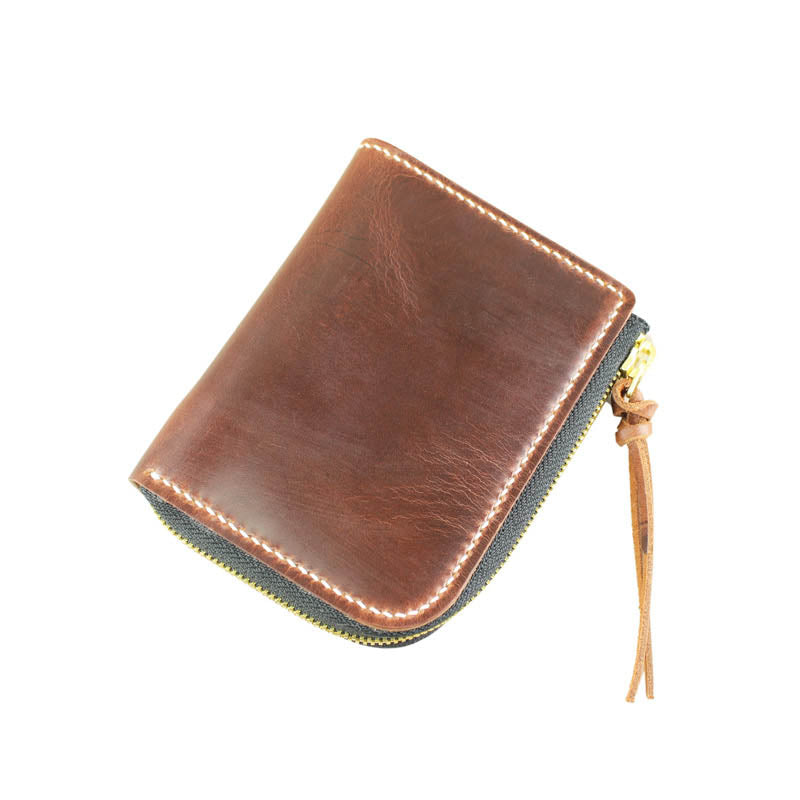 Short Zip Wallet, Brown