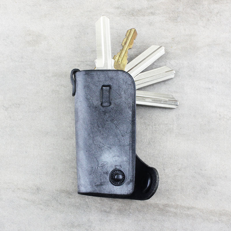 Leather Key Case, Ghost Black