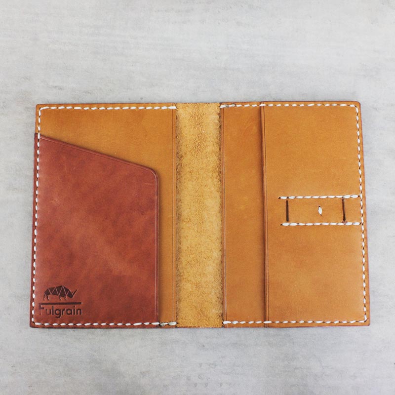 Passport Case/Wallet, Natural Tan + Chestnut