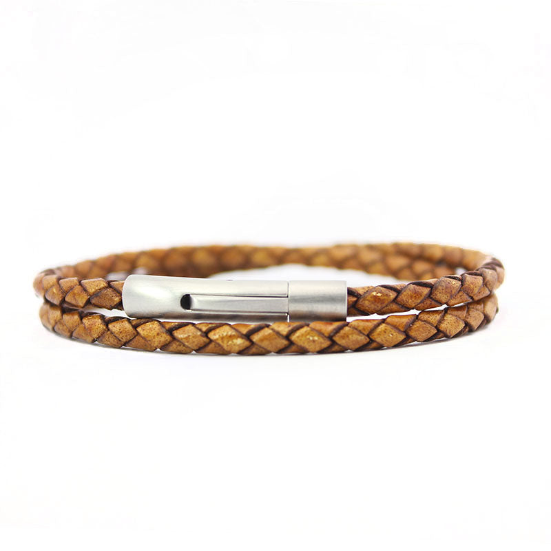 Double Wrap Bracelet, Antique Light Brown