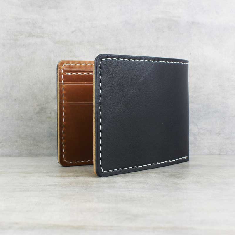 Classic Bifold Wallet, Black + Tan