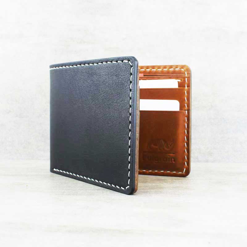 Classic Bifold Wallet, Black + Tan