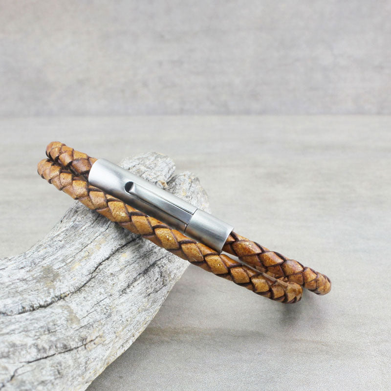 Double Wrap Bracelet, Antique Light Brown