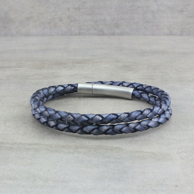 Double Wrap Bracelet, Antique Navy