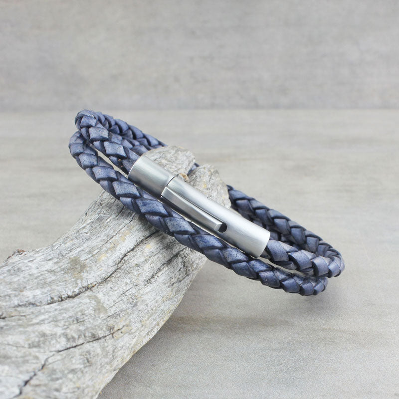 Double Wrap Bracelet, Antique Navy