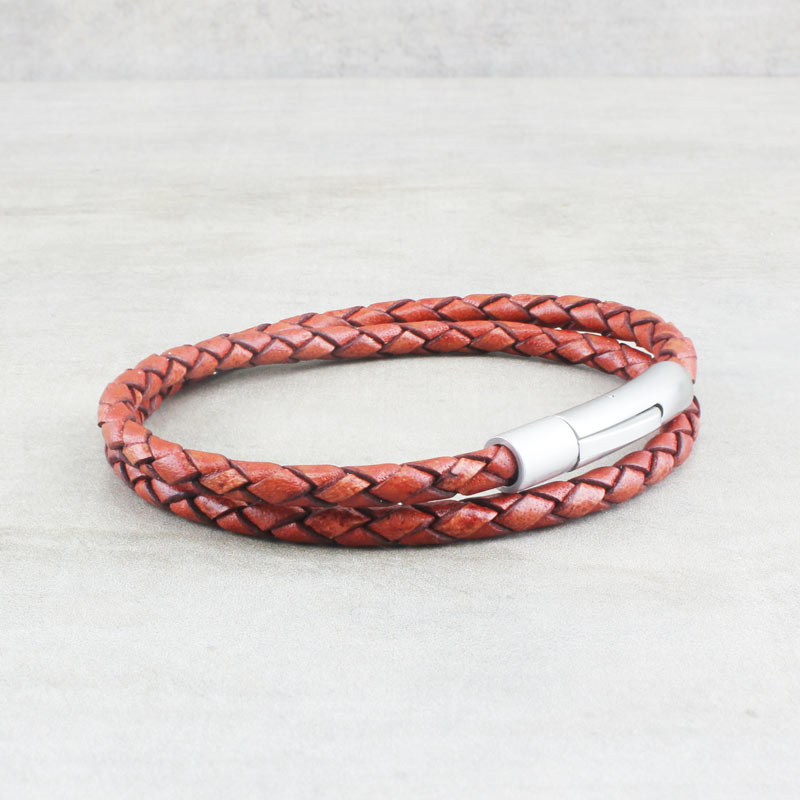 Double Wrap Bracelet, Antique Red